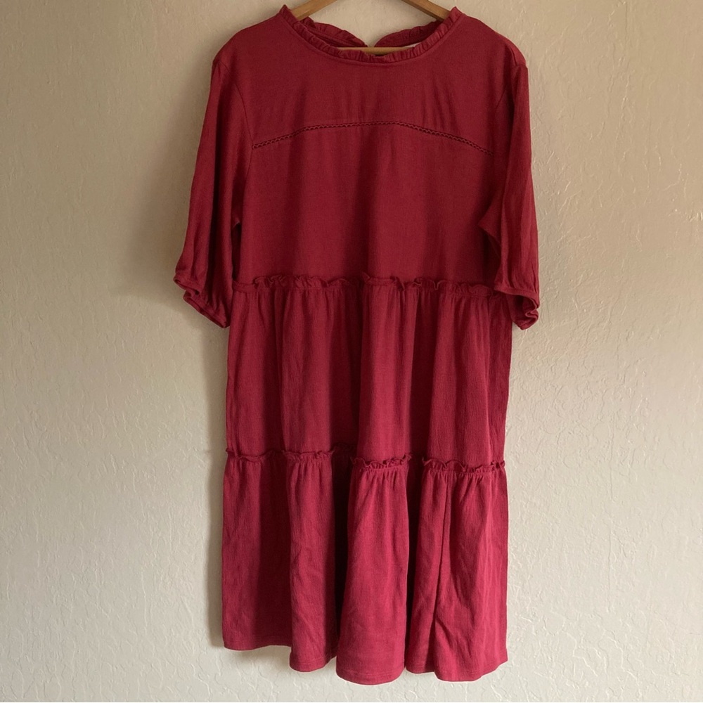 NWT Knox Rose Red Tiered Dress